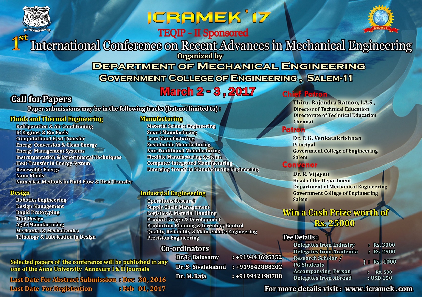 1st International Conference on Recent Advancement in Mechanical Engineering ICRAMEK 2017